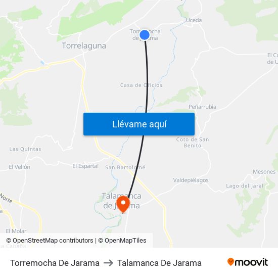 Torremocha De Jarama to Talamanca De Jarama map