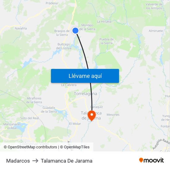 Madarcos to Talamanca De Jarama map