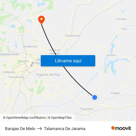 Barajas De Melo to Talamanca De Jarama map