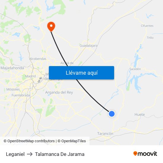 Leganiel to Talamanca De Jarama map