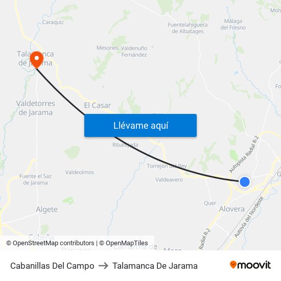 Cabanillas Del Campo to Talamanca De Jarama map