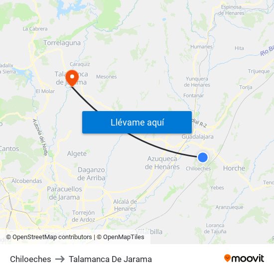 Chiloeches to Talamanca De Jarama map