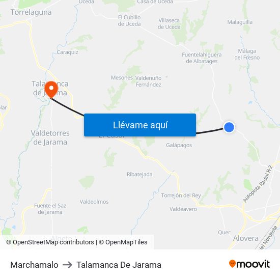 Marchamalo to Talamanca De Jarama map