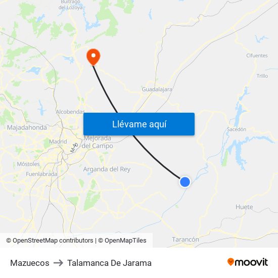 Mazuecos to Talamanca De Jarama map