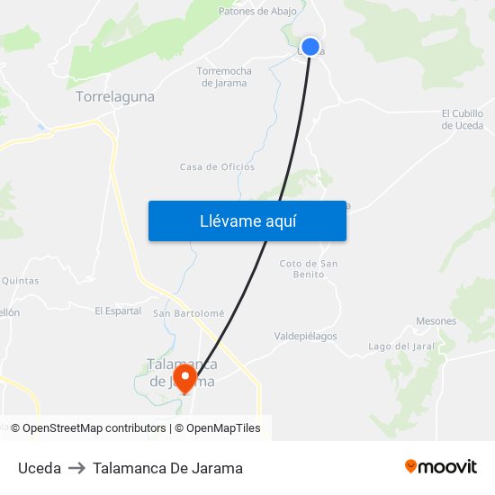 Uceda to Talamanca De Jarama map