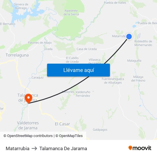 Matarrubia to Talamanca De Jarama map