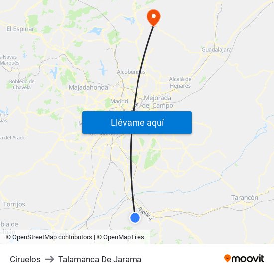 Ciruelos to Talamanca De Jarama map