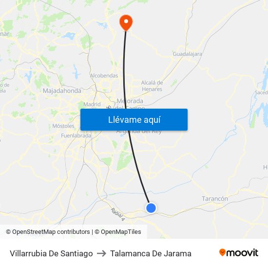 Villarrubia De Santiago to Talamanca De Jarama map