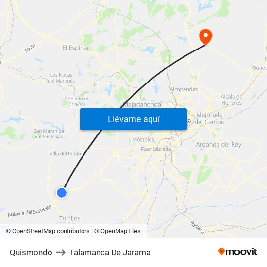Quismondo to Talamanca De Jarama map