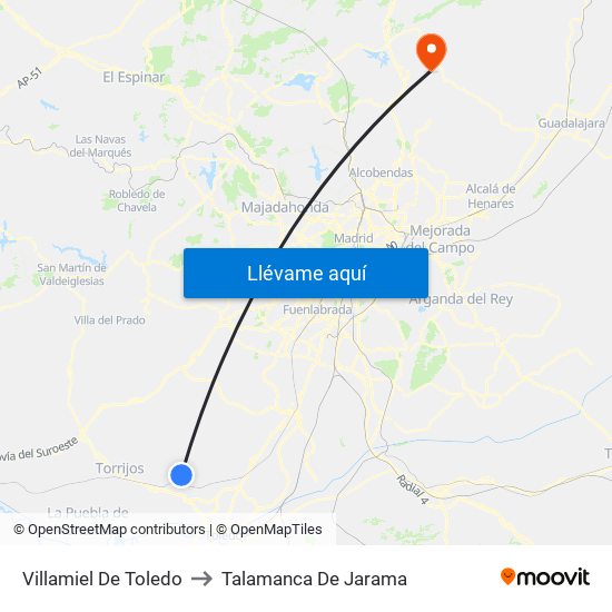 Villamiel De Toledo to Talamanca De Jarama map