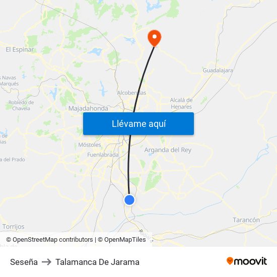 Seseña to Talamanca De Jarama map