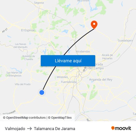 Valmojado to Talamanca De Jarama map