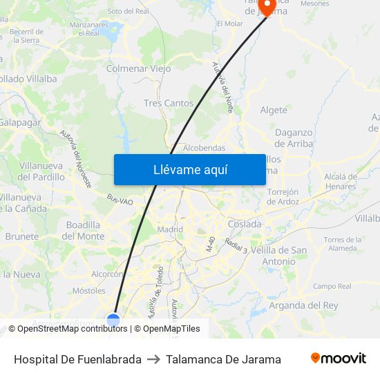 Hospital De Fuenlabrada to Talamanca De Jarama map
