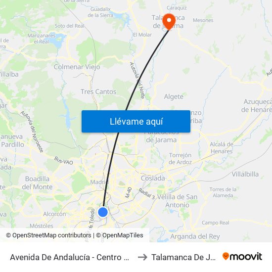 Avenida De Andalucía - Centro Comercial to Talamanca De Jarama map