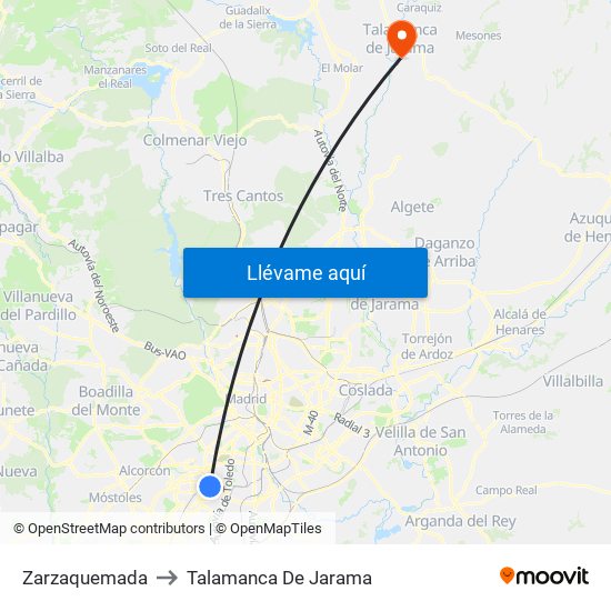 Zarzaquemada to Talamanca De Jarama map