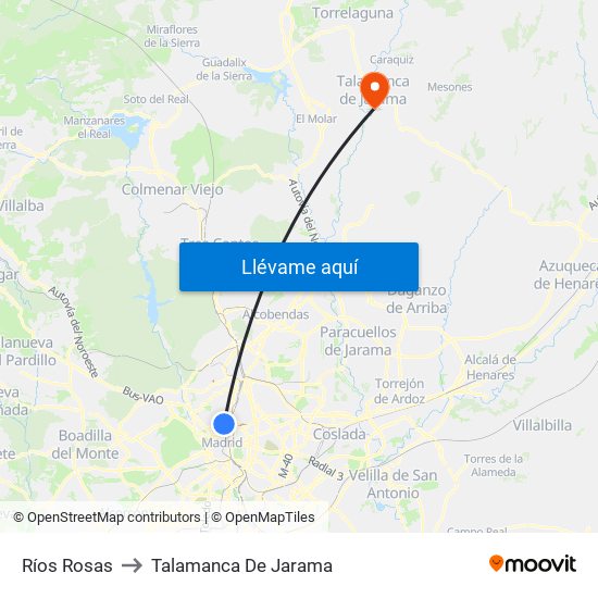 Ríos Rosas to Talamanca De Jarama map