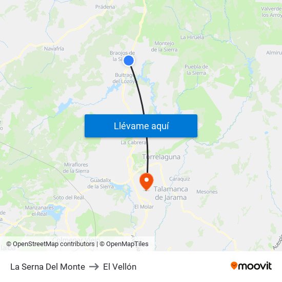 La Serna Del Monte to El Vellón map