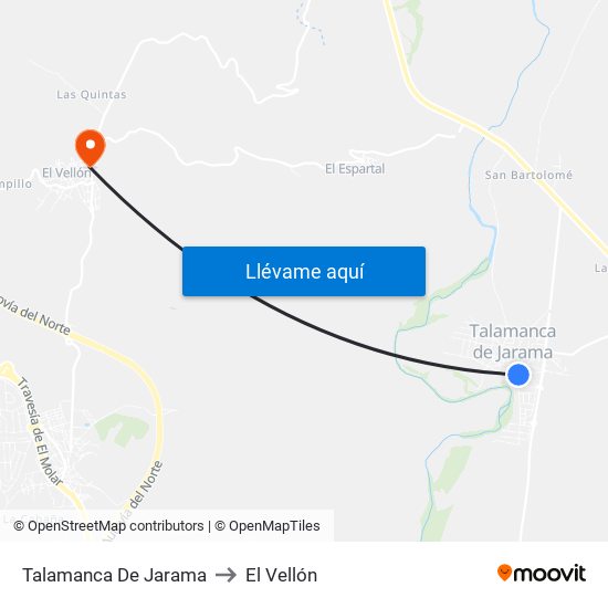 Talamanca De Jarama to El Vellón map