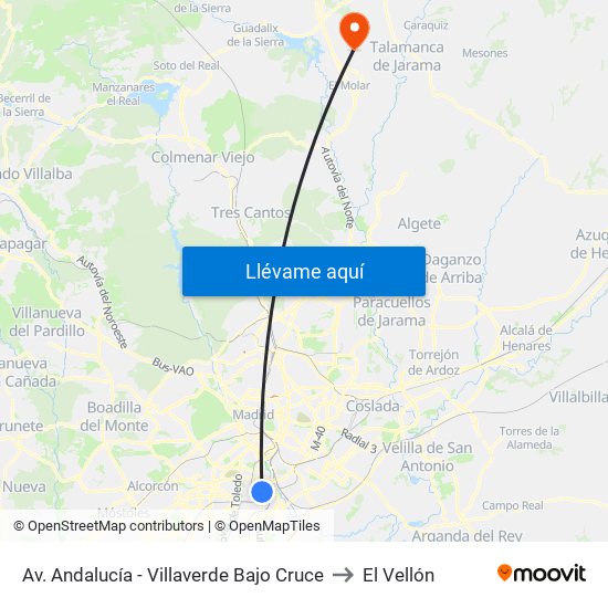 Av. Andalucía - Villaverde Bajo Cruce to El Vellón map