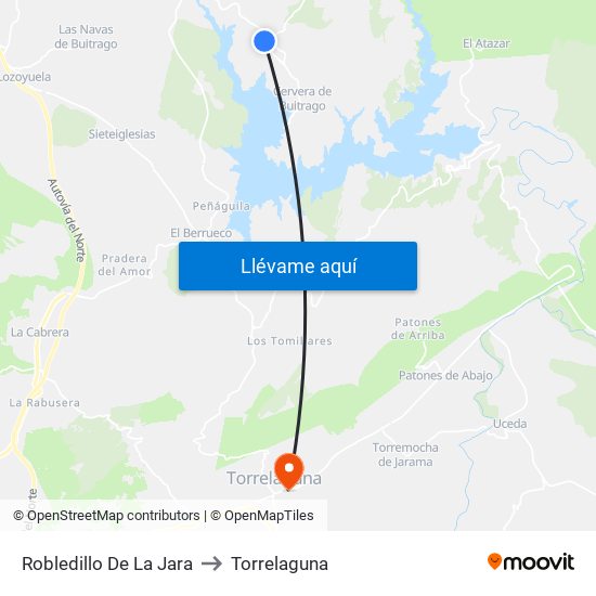 Robledillo De La Jara to Torrelaguna map