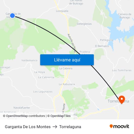 Garganta De Los Montes to Torrelaguna map