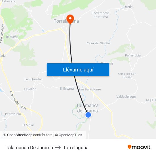 Talamanca De Jarama to Torrelaguna map