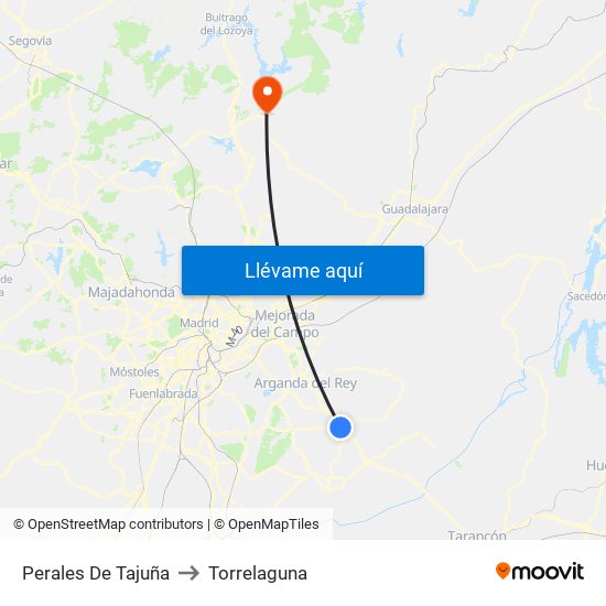 Perales De Tajuña to Torrelaguna map