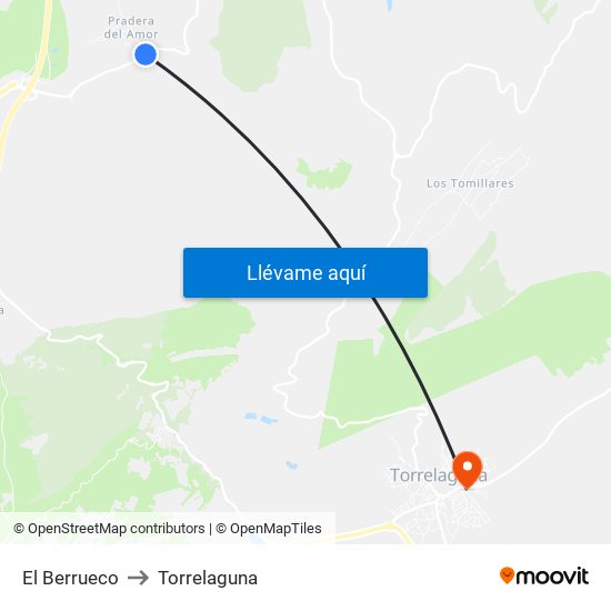 El Berrueco to Torrelaguna map