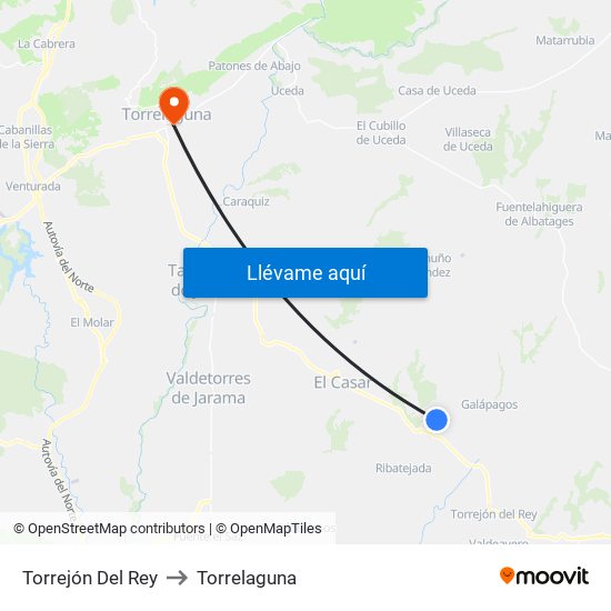 Torrejón Del Rey to Torrelaguna map