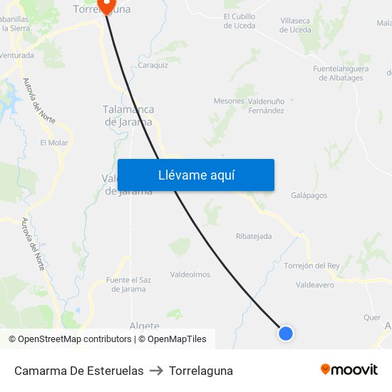 Camarma De Esteruelas to Torrelaguna map
