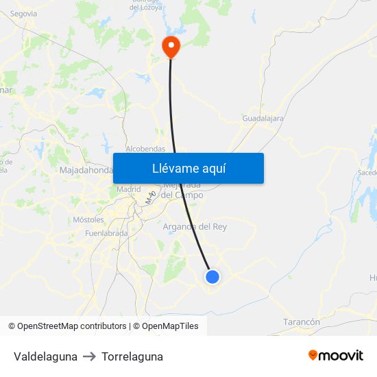 Valdelaguna to Torrelaguna map
