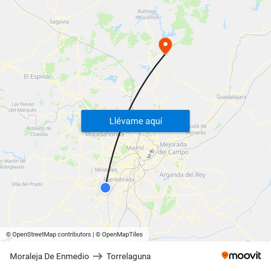 Moraleja De Enmedio to Torrelaguna map