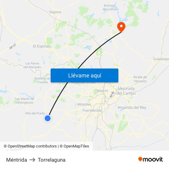 Méntrida to Torrelaguna map