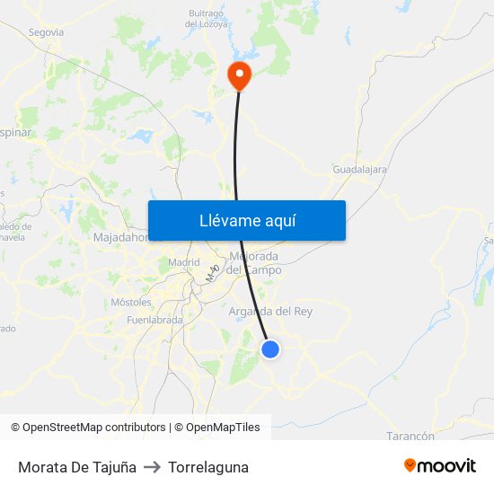 Morata De Tajuña to Torrelaguna map