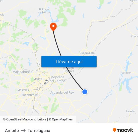 Ambite to Torrelaguna map