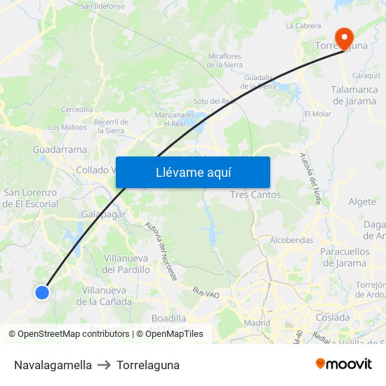 Navalagamella to Torrelaguna map