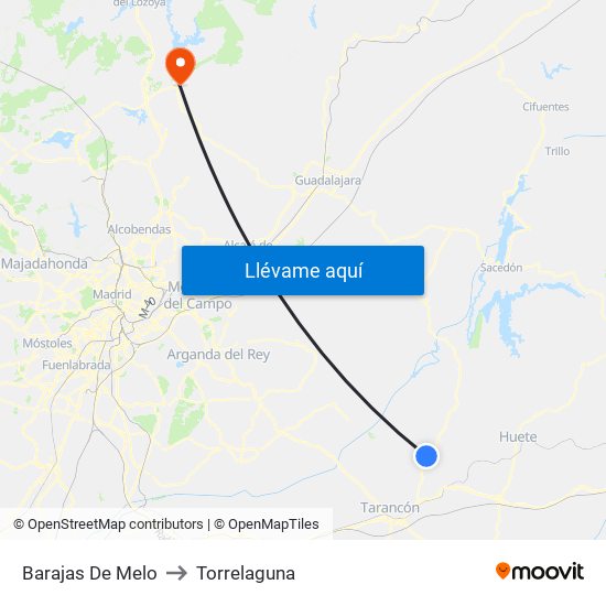 Barajas De Melo to Torrelaguna map