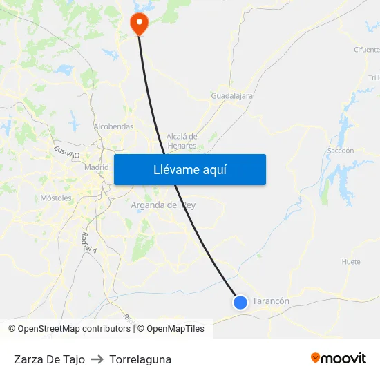 Zarza De Tajo to Torrelaguna map