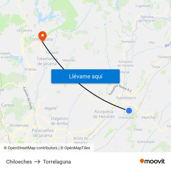 Chiloeches to Torrelaguna map