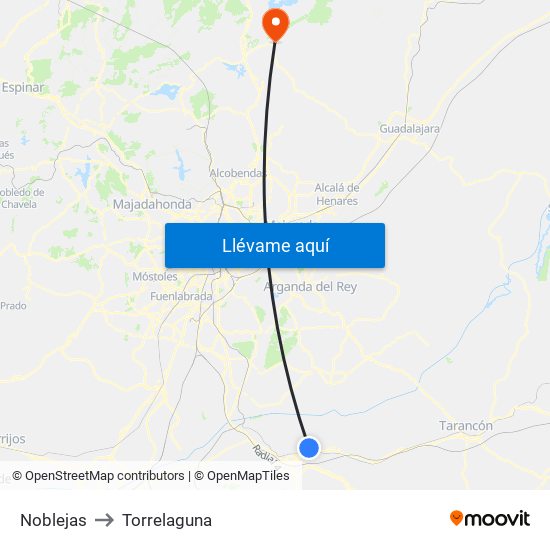 Noblejas to Torrelaguna map