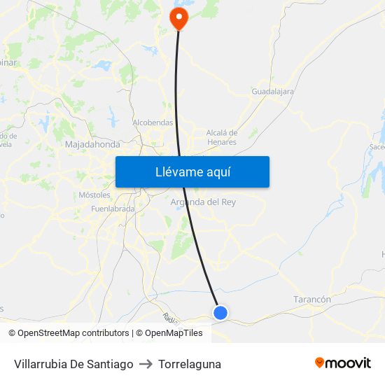 Villarrubia De Santiago to Torrelaguna map
