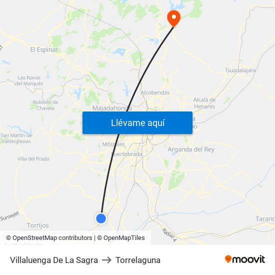 Villaluenga De La Sagra to Torrelaguna map