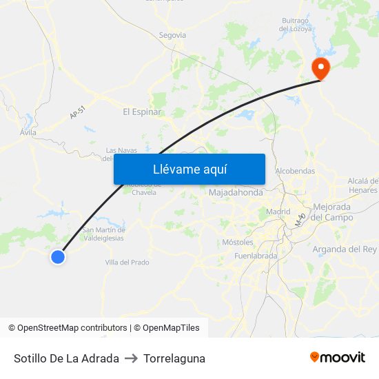 Sotillo De La Adrada to Torrelaguna map