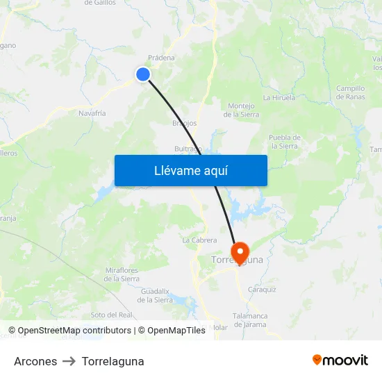 Arcones to Torrelaguna map