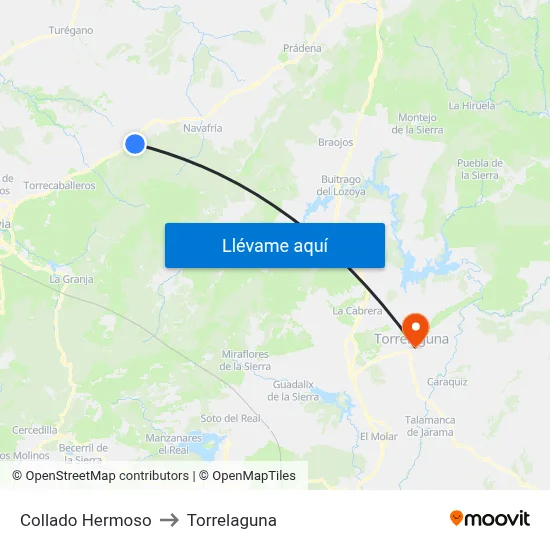 Collado Hermoso to Torrelaguna map