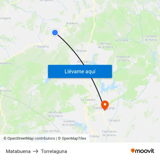 Matabuena to Torrelaguna map