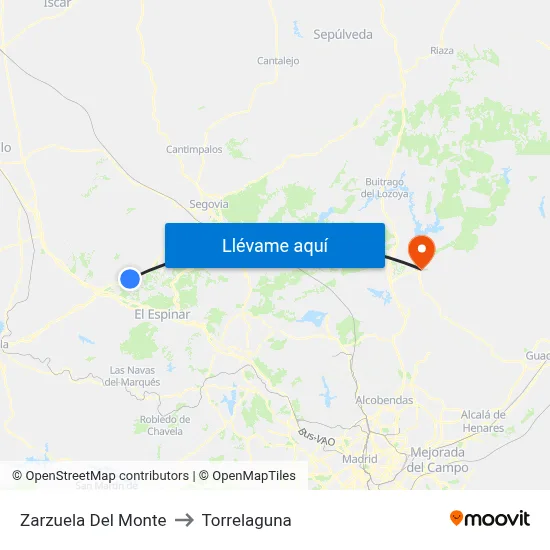 Zarzuela Del Monte to Torrelaguna map