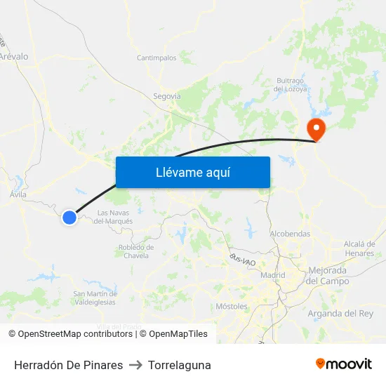 Herradón De Pinares to Torrelaguna map