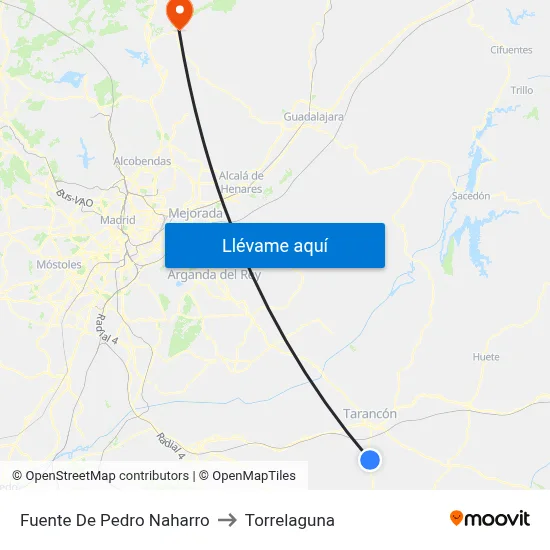 Fuente De Pedro Naharro to Torrelaguna map