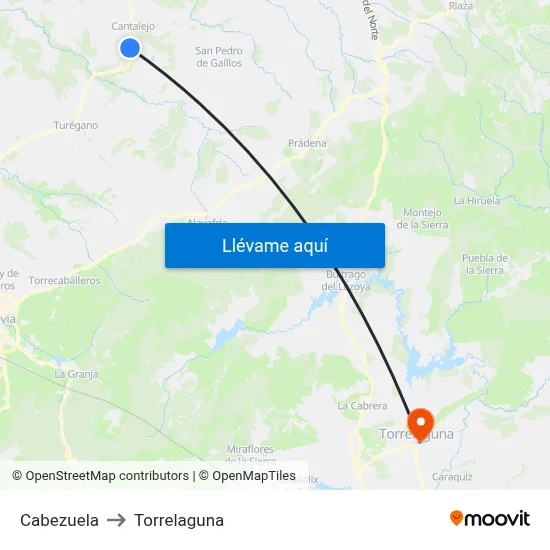 Cabezuela to Torrelaguna map